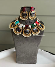 Load image into Gallery viewer, Contemporary Premium grand Designer Natural Stone Lotus Necklace set
