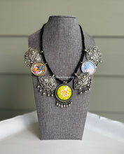 Load image into Gallery viewer, German silver Brass Motifs Ghungroo Thread Simple Necklaces
