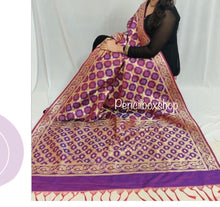 Load image into Gallery viewer, Patola Banarasi silk Purple Aarush dupatta
