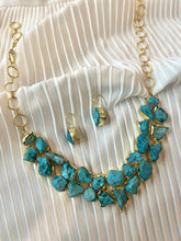 Load image into Gallery viewer, Contemporary turquoise Natural Stone Necklace set
