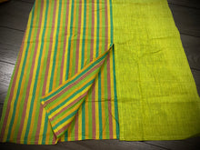 Load image into Gallery viewer, Green Cotton Straight Kurti half n half stripe indian dress
