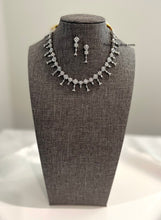 Load image into Gallery viewer, American Diamond Classy Elegant Cz Single Line necklace set
