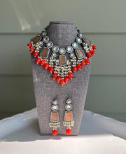 Load image into Gallery viewer, Ruhi Premium Statement Designer Uncut kundan Polki Pearl Necklace set
