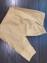Load image into Gallery viewer, Beige/golden Chikankari Pant with back elastic
