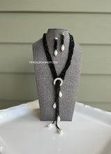Load image into Gallery viewer, Long Pearl Hydro Beads American Diamond Necklace set
