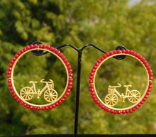 Load image into Gallery viewer, Contemporary Cycle Matt Finish Natural Stone Earrings for women
