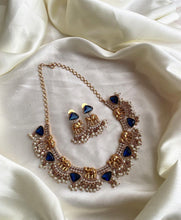 Load image into Gallery viewer, Premium Quality Elephant Guttapusalu Cz Statement Necklace set a

