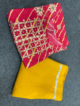 Load image into Gallery viewer, 2 pc Red orange Kurta with Skirt with gota work women clothing
