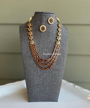 Load image into Gallery viewer, Layered Stone kemp stone necklace set
