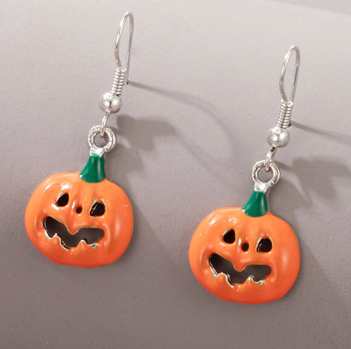 Halloween Pumpkin Small Drop Earrings Halloween IDW
