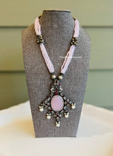 Load image into Gallery viewer, German silver Long White Stone Necklace

