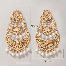 Load image into Gallery viewer, Layered Golden pearl Big Jhumkas Earrings
