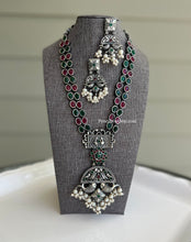 Load image into Gallery viewer, Multicolor Long Peacock Fish German silver Necklace set
