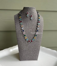 Load image into Gallery viewer, American diamond victorian polish single layer cz  Necklace set
