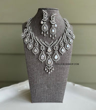 Load image into Gallery viewer, Statement  Designer American Diamond Hanging Necklace set
