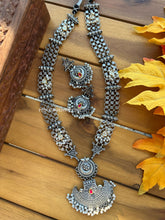 Load image into Gallery viewer, Fusion German Silver Multicolor Long necklace set
