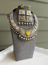 Load image into Gallery viewer, German silver Stone Statement Premium necklace set
