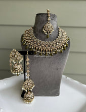 Load image into Gallery viewer, Premium Quality Statement Designer Polki Kundan Inaaya Necklace set with Maangtikka
