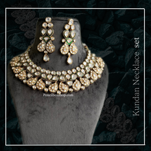 Load image into Gallery viewer, Premium triple layer cz kundan Design necklace set
