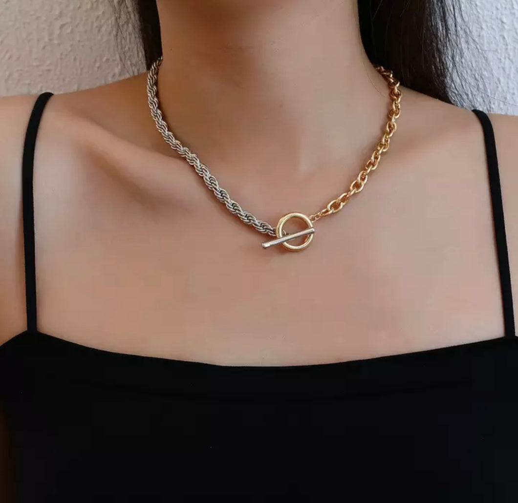 Titanium Steel Dual Tone Chain Necklace IDW