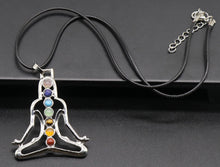 Load image into Gallery viewer, Yoga Seven chakras Yoga meditation leather code pendant necklace IDW
