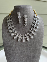 Load image into Gallery viewer, American Diamond Silver Simple Elegant Necklace set
