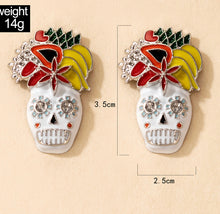 Load image into Gallery viewer, Halloween multicolor skull Face stud earrings IDW
