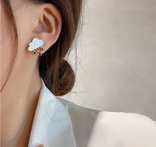 Load image into Gallery viewer, [SALE] S 92.5 post Small cloud Rain Drop  blue Stud earrings IDW comes with a gift box

