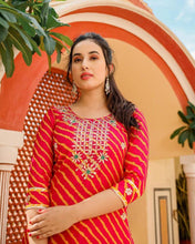 Load image into Gallery viewer, 2 pc Red orange Kurta with Skirt with gota work women clothing
