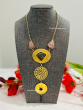 Load image into Gallery viewer, Contemporary Long Natural Stone Brass Made Necklace
