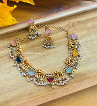 Load image into Gallery viewer, Premium Quality Elephant Guttapusalu Cz Statement Necklace set a
