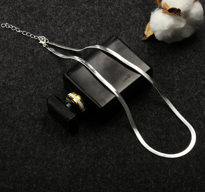 Flat snake Bone chain women necklace