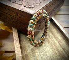 Load image into Gallery viewer, Round Multicolor Jadau Kundan Rajasthani Openable Single Bangle
