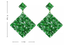 Load image into Gallery viewer, Acrylic Sparkling Christmas Long Square Earrings IDW
