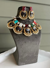 Load image into Gallery viewer, Contemporary Premium grand Designer Natural Stone Lotus Necklace set
