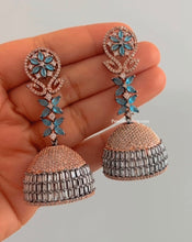 Load image into Gallery viewer, American Diamond Dual Tone Victorian Finish Earrings
