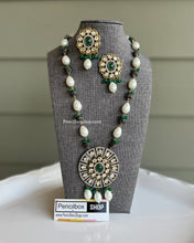 Load image into Gallery viewer, Tayani American Diamond kundan long mala Necklace set
