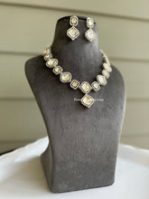 Load image into Gallery viewer, Uncut Kundan Delicate Cz Silver Foiled Necklace set
