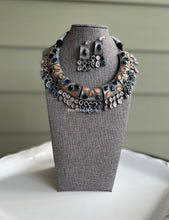 Load image into Gallery viewer, Inaayat German Silver Pastel Statement Hasli Necklace set
