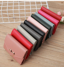 Load image into Gallery viewer, Pocket size heart buckle wallet three fold wallet
