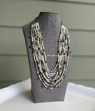 Load image into Gallery viewer, German silver Pearl Leaf White Long necklace set
