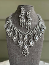 Load image into Gallery viewer, Statement  Designer American Diamond Hanging Necklace set
