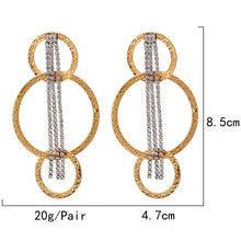 Load image into Gallery viewer, Golden silver tassel Long Modern sleek earrings for women IDW
