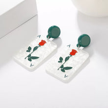 Load image into Gallery viewer, Rose Unique Acrylic Earrings IDW
