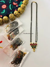 Load image into Gallery viewer, Jadau Multicolor double chain Black beads Mangalsutra Necklace set
