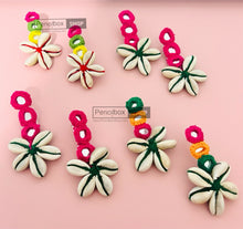 Load image into Gallery viewer, Exotic Handmade Mirror Tri color Shell Layered Earrings
