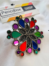 Load image into Gallery viewer, Glass Meena Afghani Adjustable Multicolor ring Statement Ring, women ring
