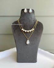 Load image into Gallery viewer, 22 carat Gold plated moissanite Stone Layered Stone Necklace set
