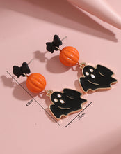 Load image into Gallery viewer, Halloween white Ghost long dangling earrings IDW
