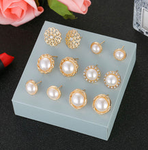 Load image into Gallery viewer, Combo set 6 pairs Pearl Stud Earrings IDW
